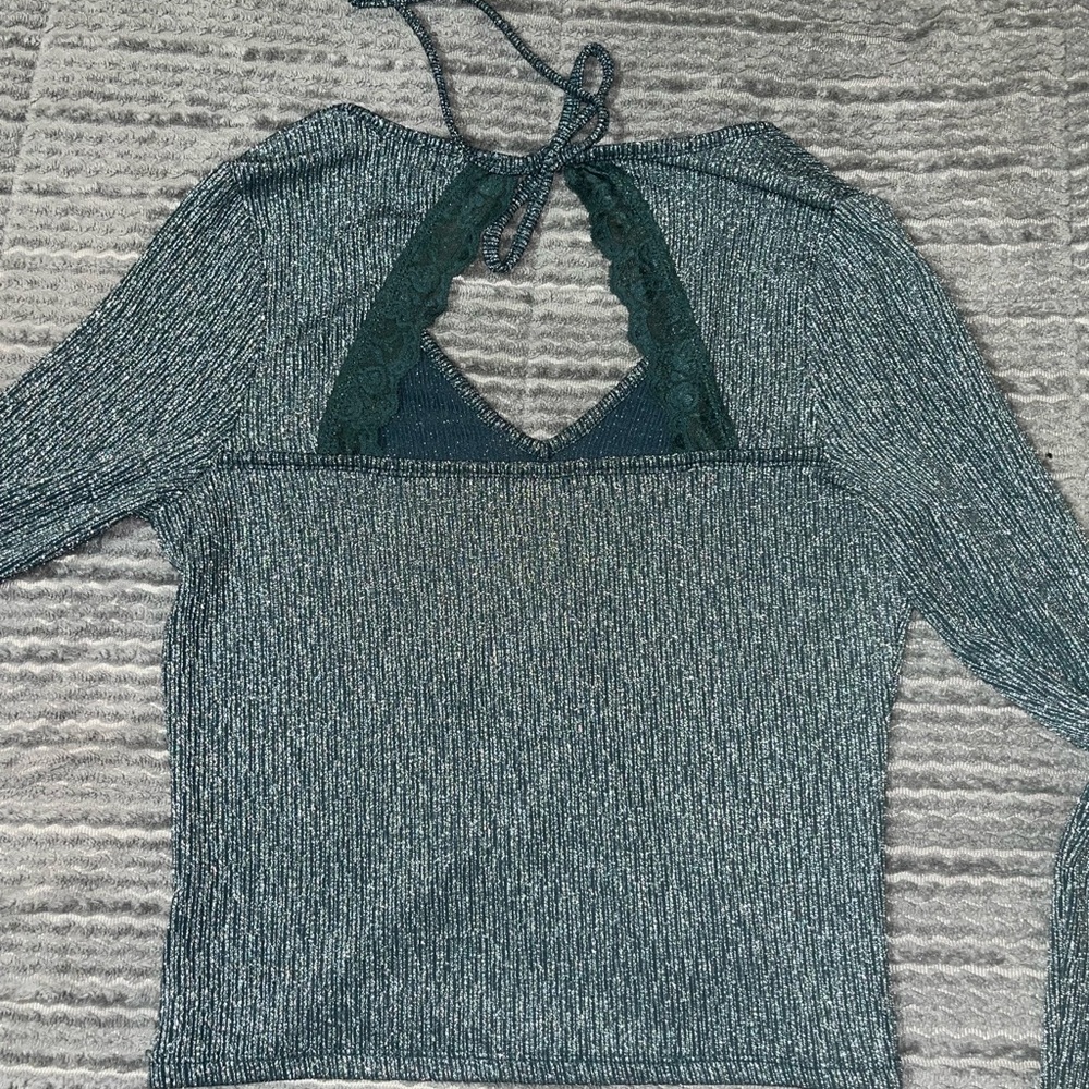 Lavender Moon Shimmering Teal Top size M